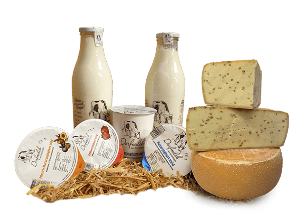 Präsentation einiger Dorfmilch Produkte